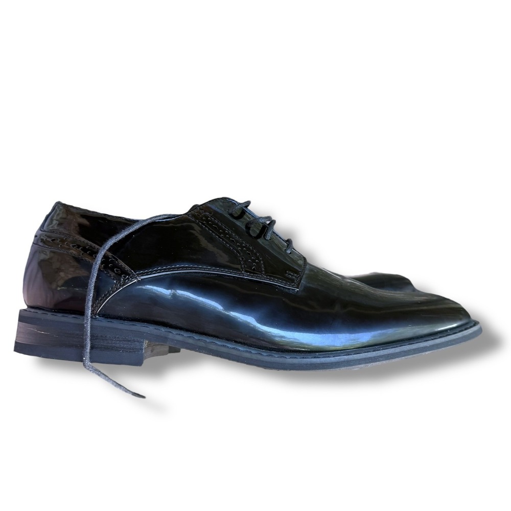 Bruno Marc New York Mens Black Patent Leather Oxford derby Dress Shoes Sz 9